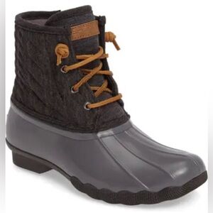 Sperry Top Sider Saltwater Grey Waterproof Rubber Boot 3